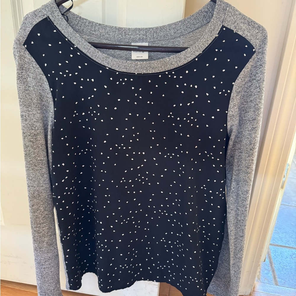 Kaileigh Black and Gray Raglan Sweatshirt
